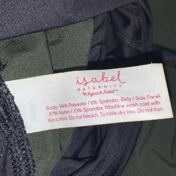 Isabel Maternity by Ingrid & Isabel Crossover Panel Joggers Pants- Green - Picture 8 of 12